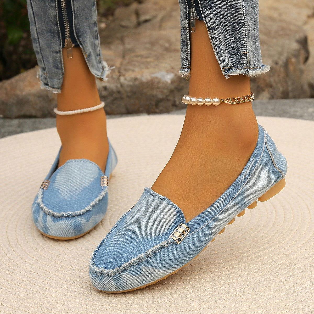 Round Toe Flat Loafers - Clothes For Her Online Store