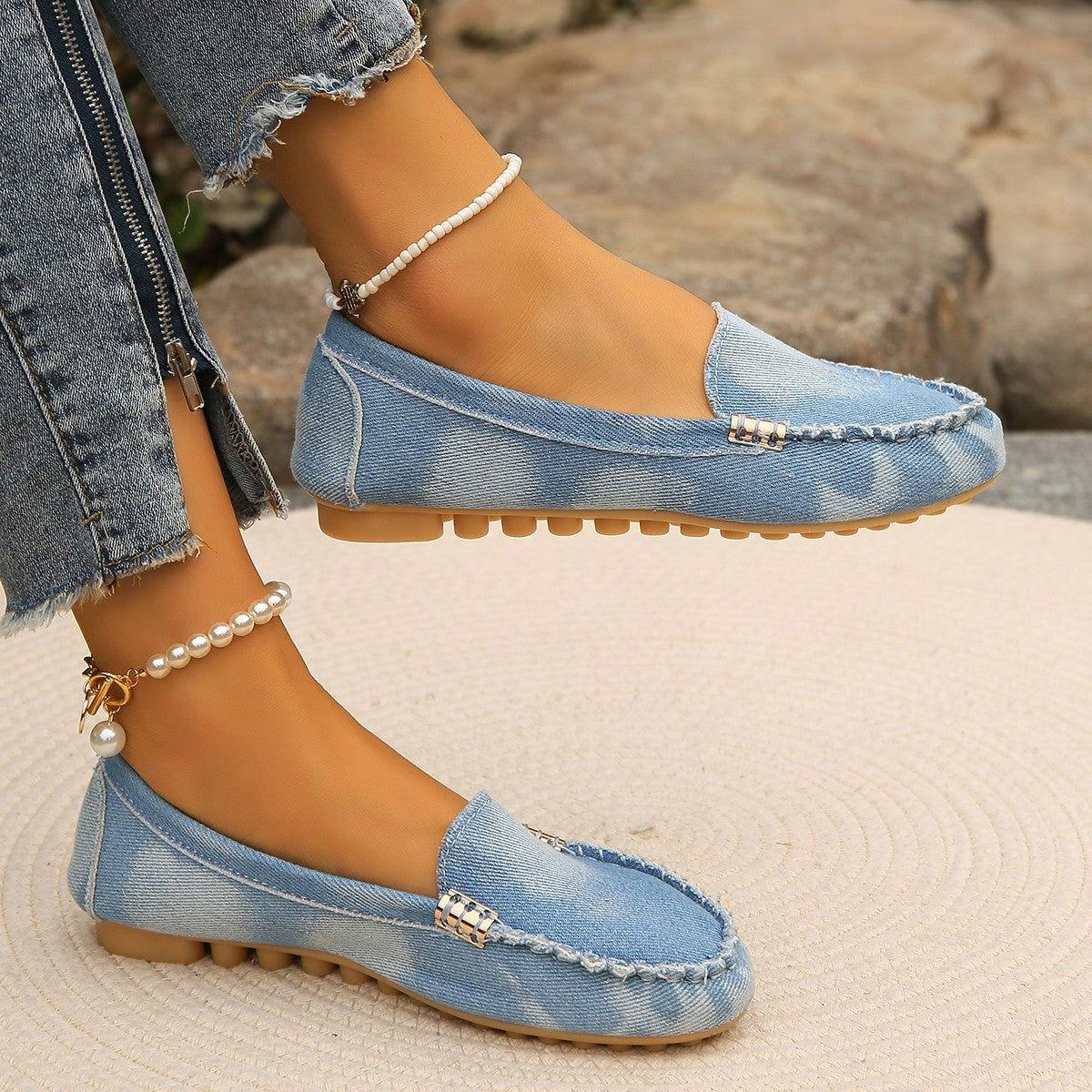 Round Toe Flat Loafers - Clothes For Her Online Store