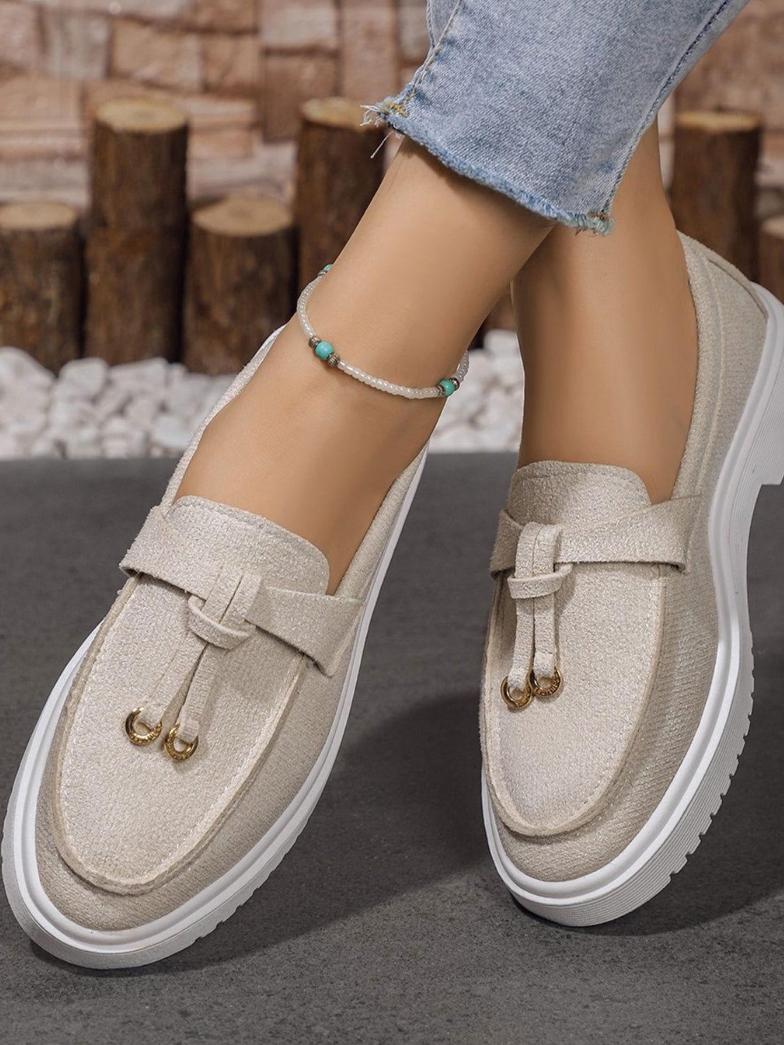 Round Toe Flat Slip-Ons - Clothes For Her Online Store
