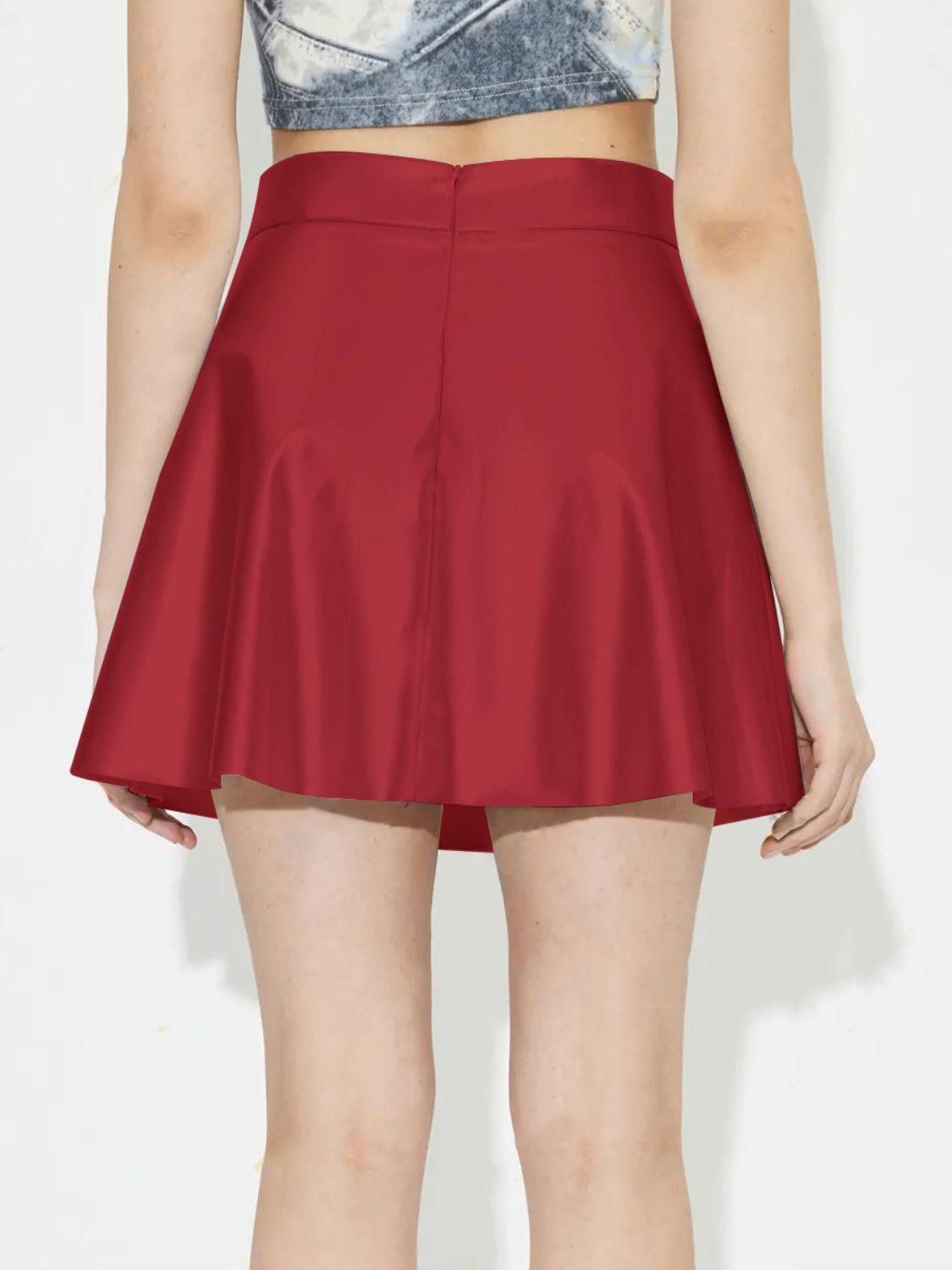 Ruched Mini Skirt with Zipper - Clothes For Her Online Store
