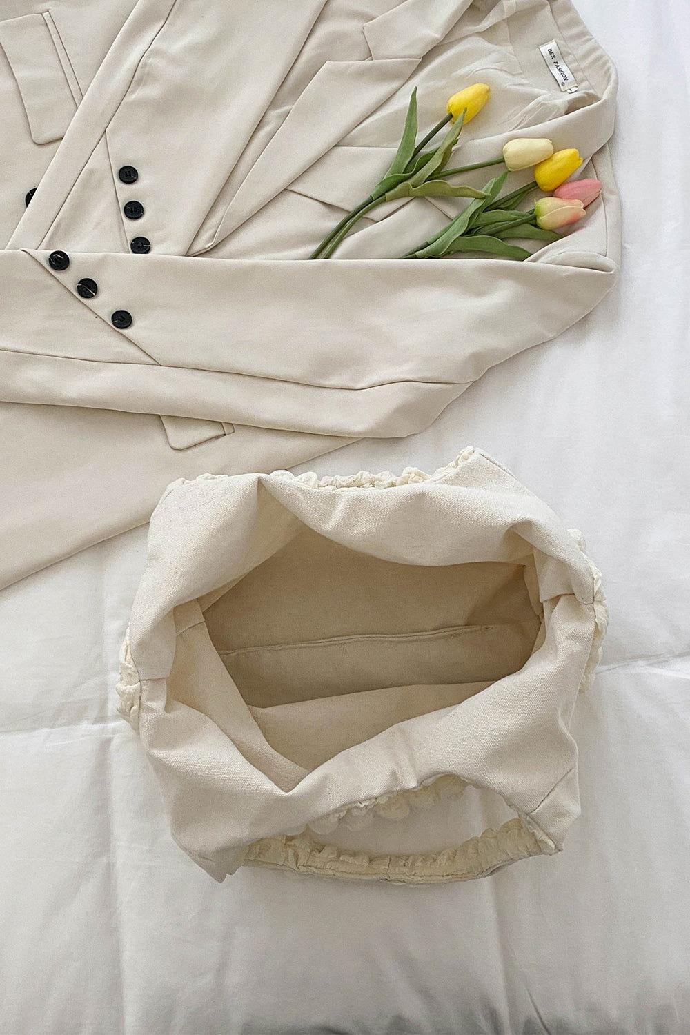 Ruched Polyester Large Handbag - Clothes For Her Online Store