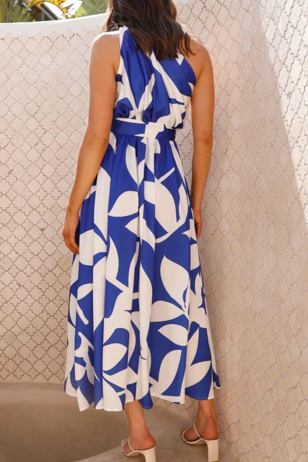 Ruched Printed Single Shoulder Dress - Clothes For Her Online Store