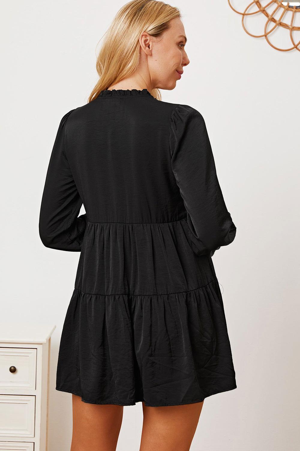 Ruffled Button Up Long Sleeve Tiered Shirt - Clothes For Her Online Store