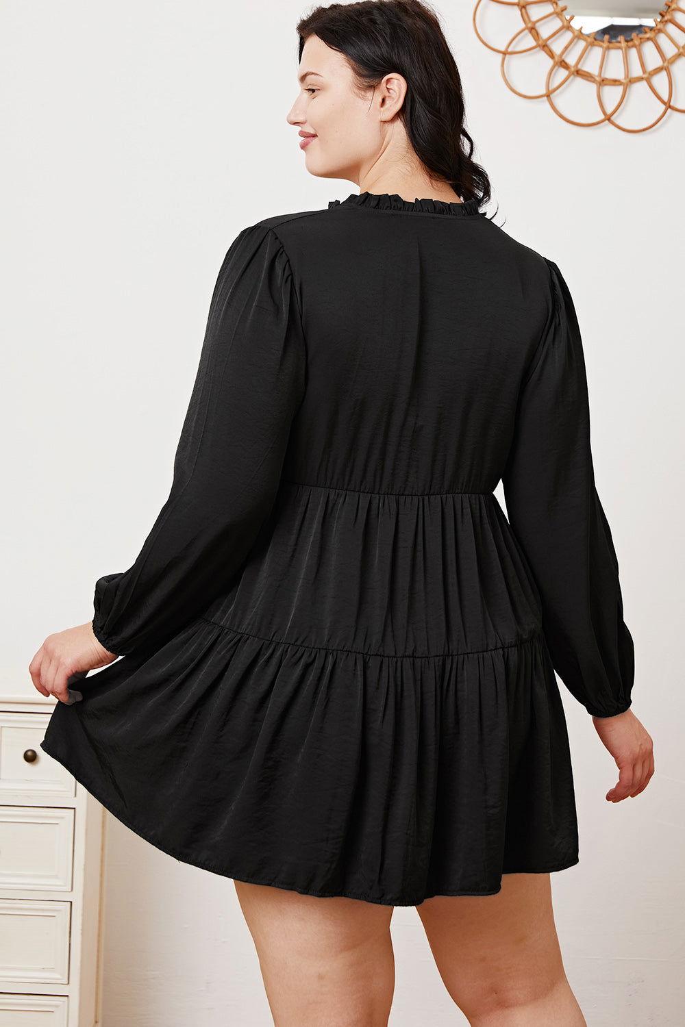 Ruffled Button Up Long Sleeve Tiered Shirt - Clothes For Her Online Store