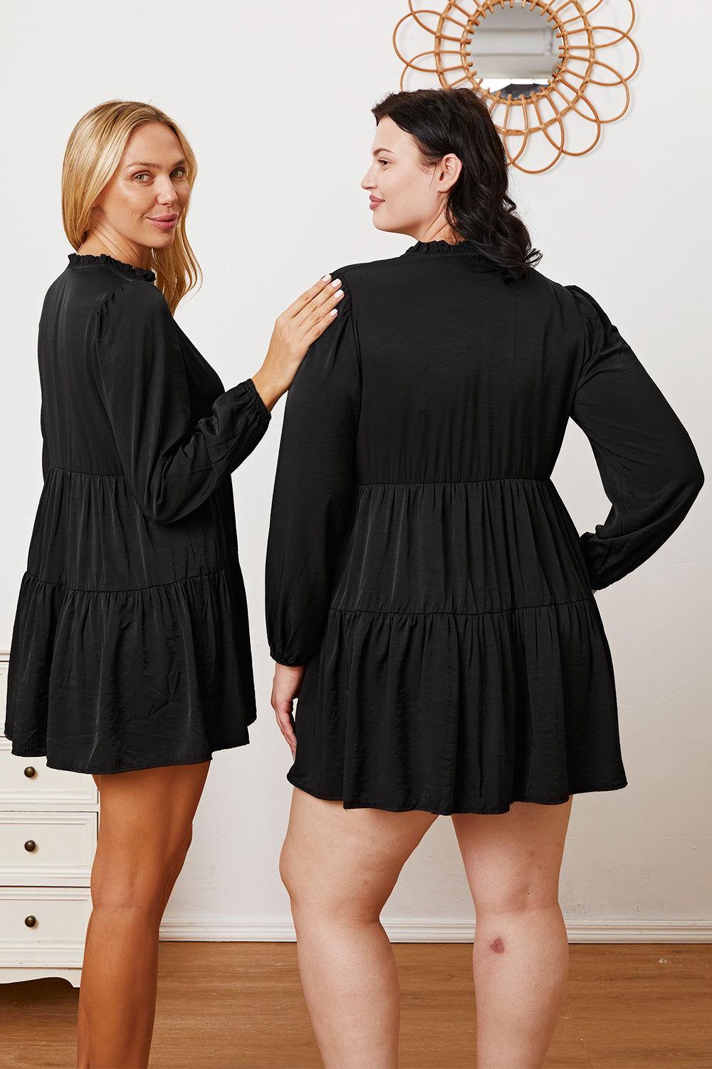 Ruffled Button Up Long Sleeve Tiered Shirt - Clothes For Her Online Store