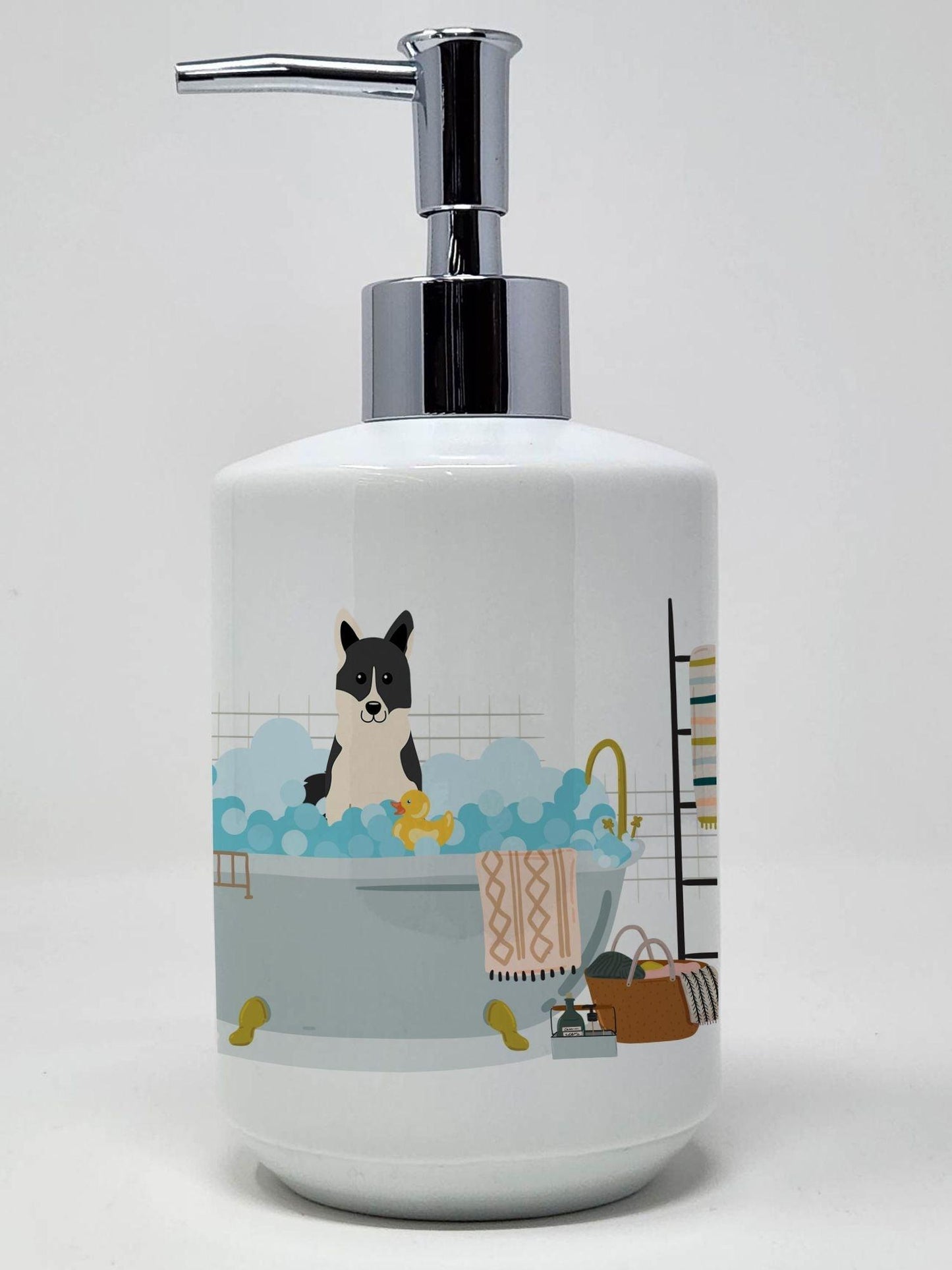 Russo-European Laika Spitz in Bathtub Ceramic Soap Dispenser Hand Soap Dispenser Pump Bottles for Bathroom Kitchen, Empty Refillable Liquid Soap Container - Clothes For Her Online Store