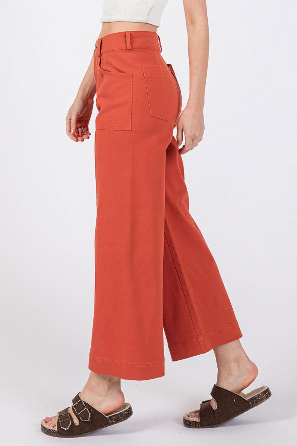 SAGE + FIG Wide Leg Cropped Pants - Clothes For Her Online Store