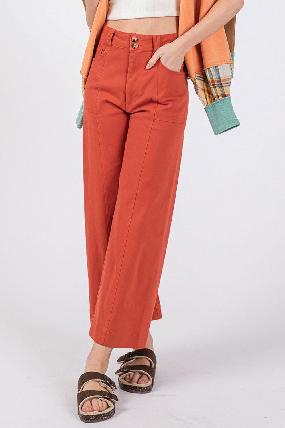 SAGE + FIG Wide Leg Cropped Pants - Clothes For Her Online Store