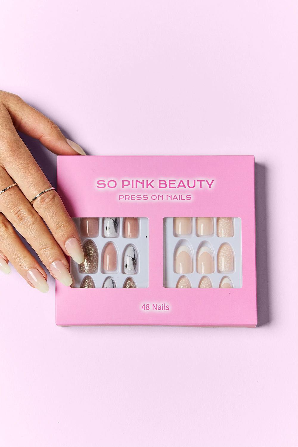 SO PINK BEAUTY Press On Nails 2 Packs - Clothes For Her Online Store