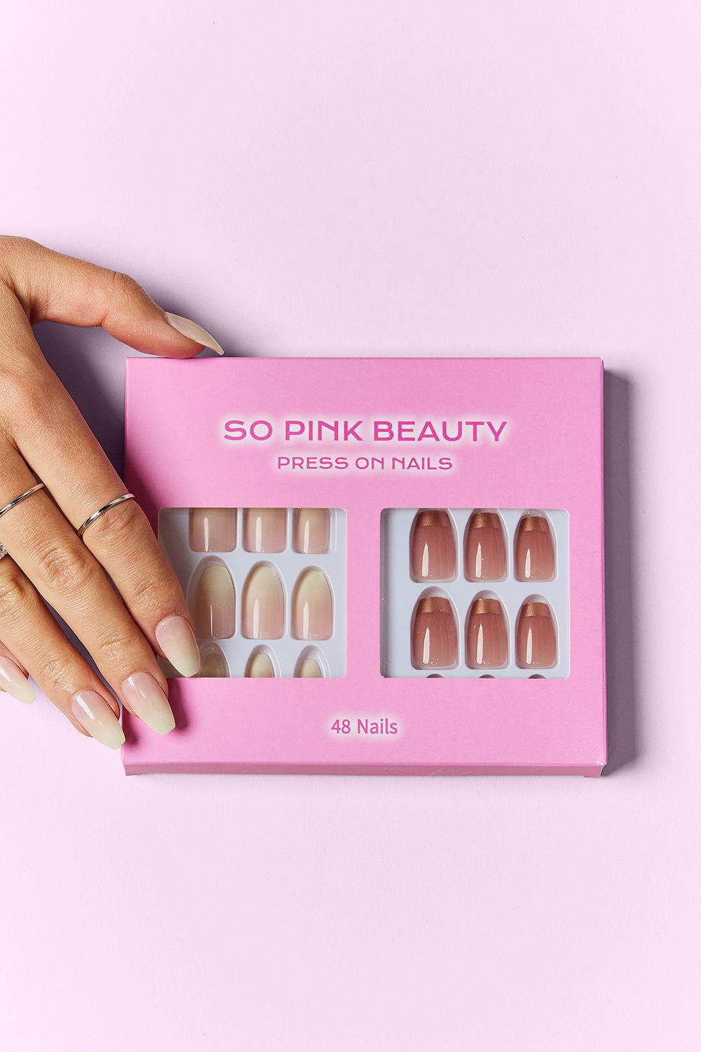 SO PINK BEAUTY Press On Nails 2 Packs - Clothes For Her Online Store