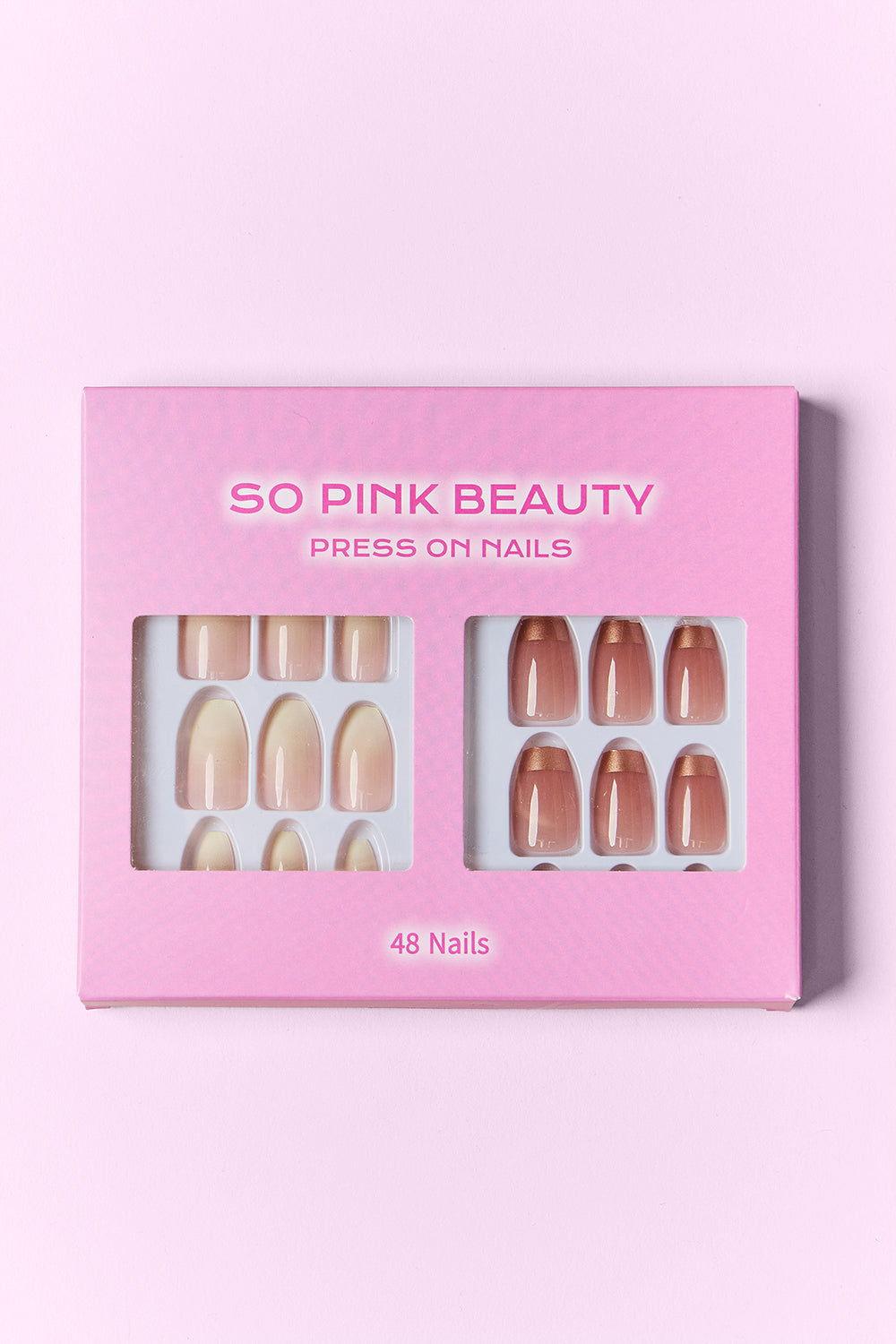 SO PINK BEAUTY Press On Nails 2 Packs - Clothes For Her Online Store