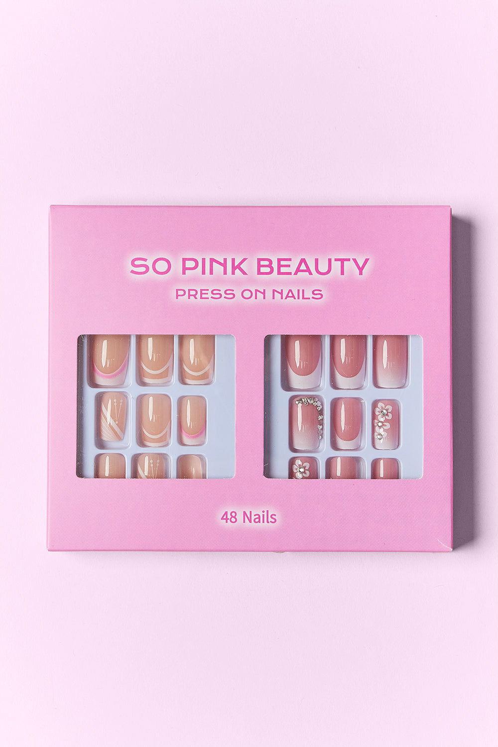 SO PINK BEAUTY Press On Nails 2 Packs - Clothes For Her Online Store