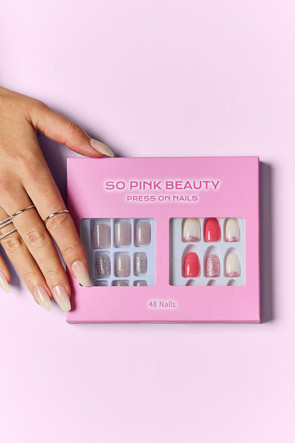 SO PINK BEAUTY Press On Nails 2 Packs - Clothes For Her Online Store