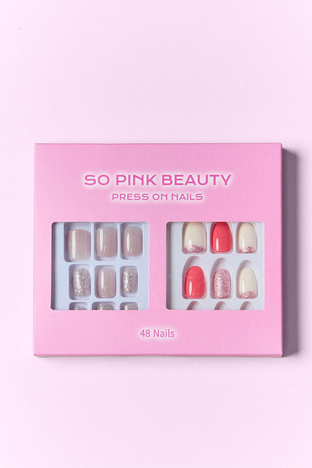 SO PINK BEAUTY Press On Nails 2 Packs - Clothes For Her Online Store