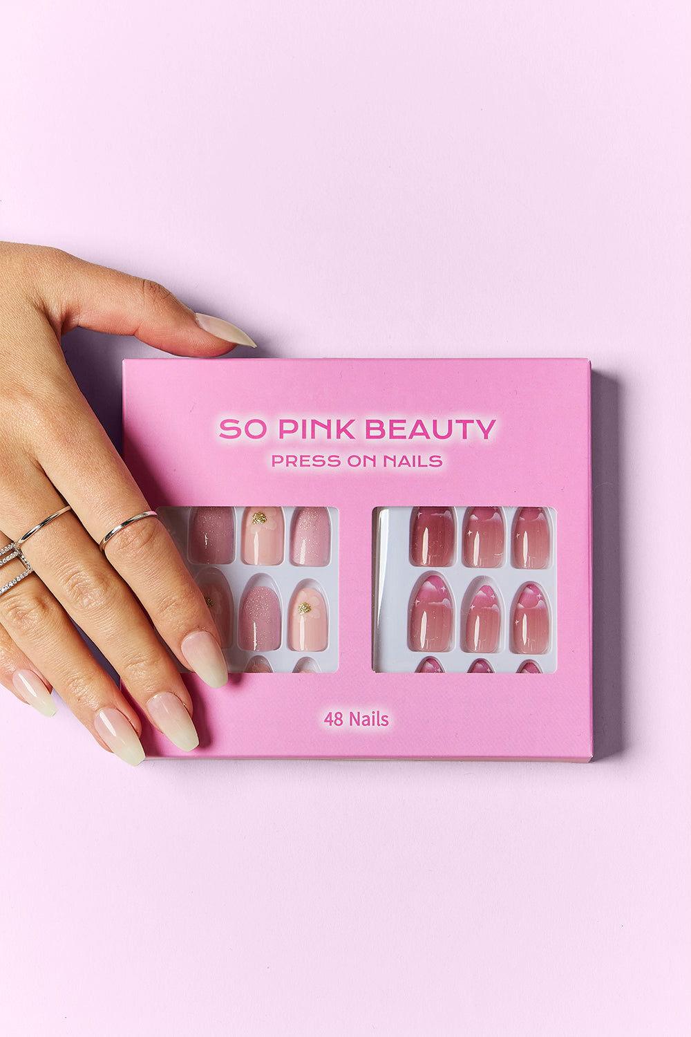 SO PINK BEAUTY Press On Nails 2 Packs - Clothes For Her Online Store