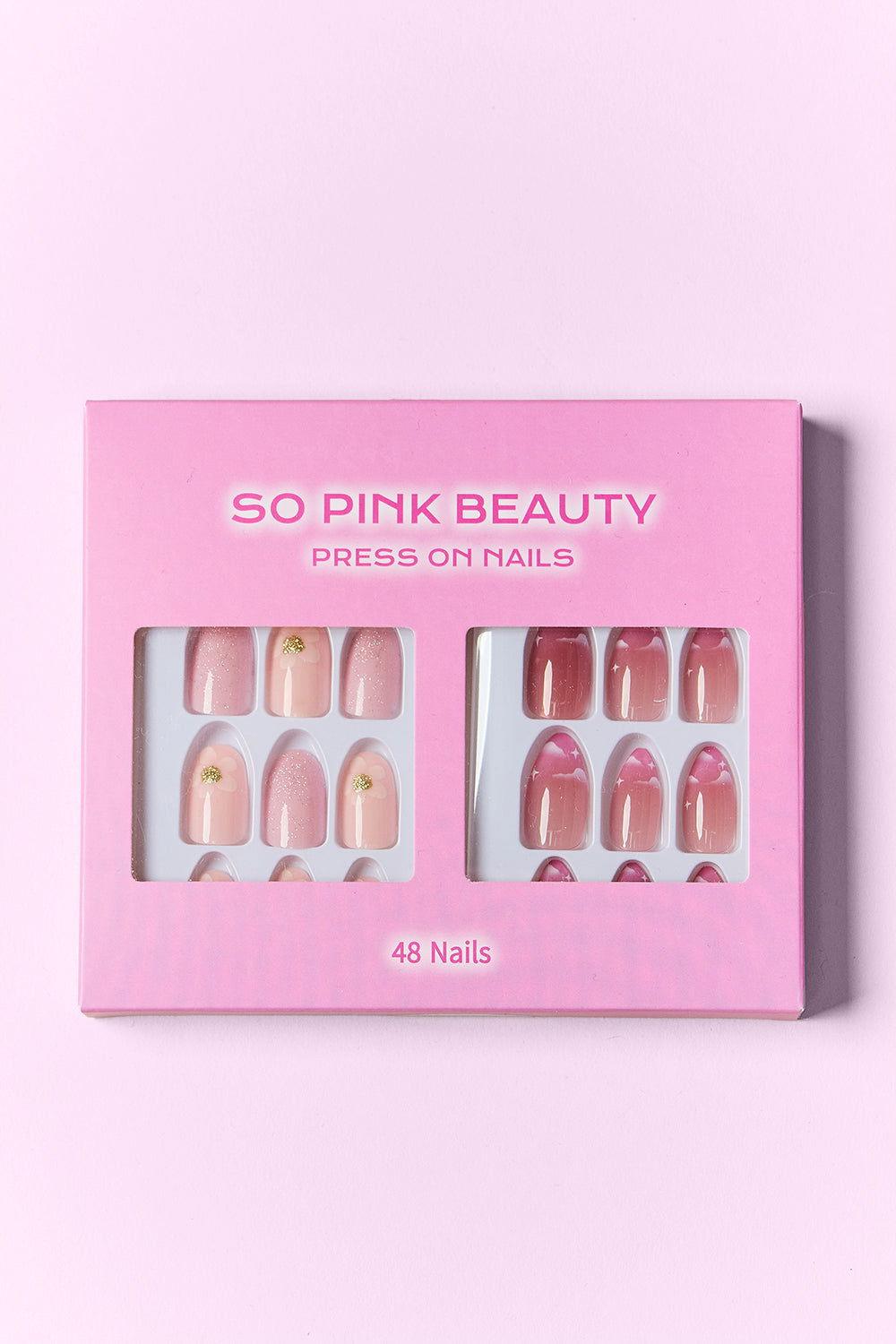 SO PINK BEAUTY Press On Nails 2 Packs - Clothes For Her Online Store