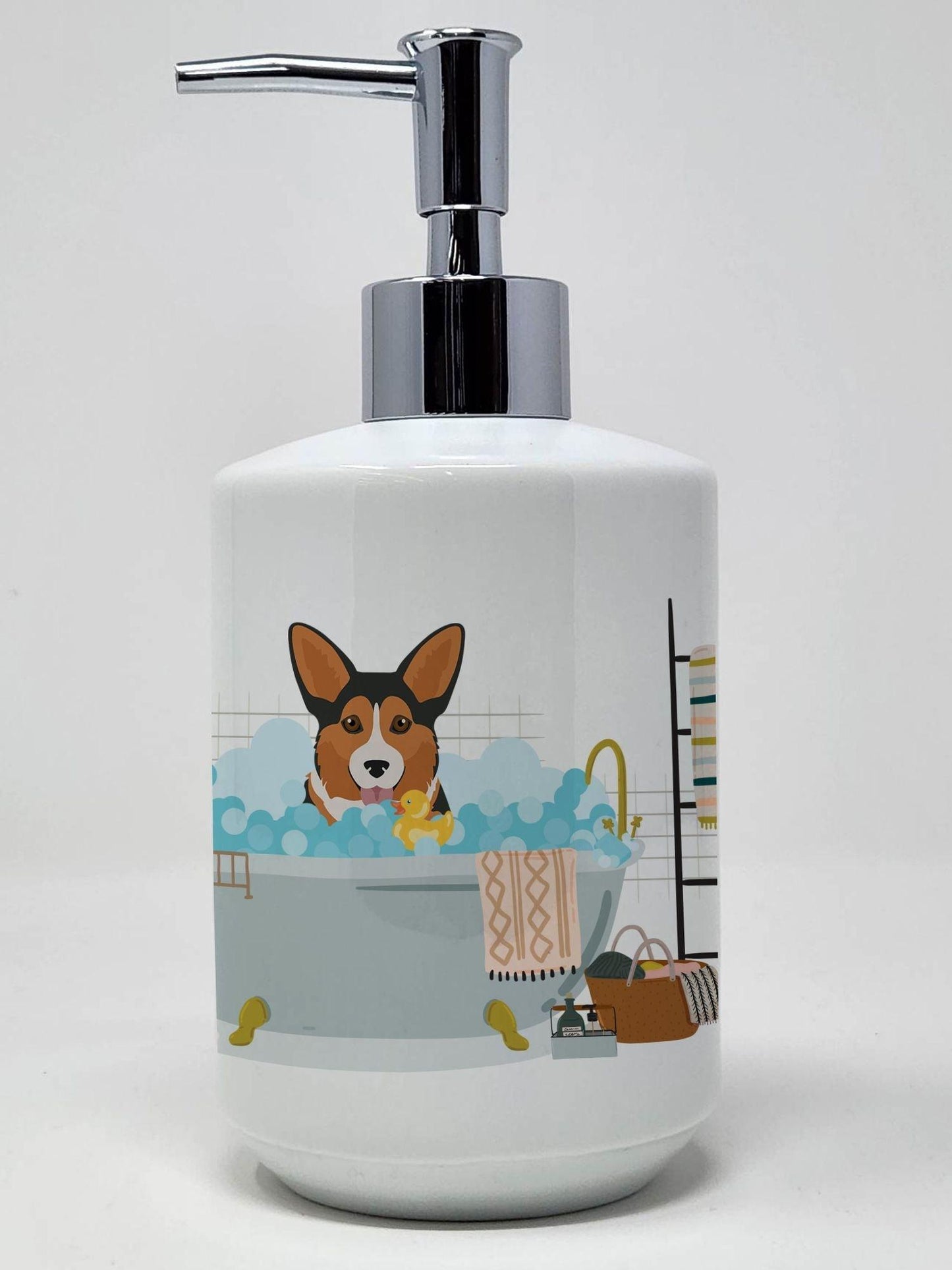 Sable Pembroke Corgi Ceramic Soap Dispenser Hand Soap Dispenser Pump Bottles for Bathroom Kitchen, Empty Refillable Liquid Soap Container - Clothes For Her Online Store