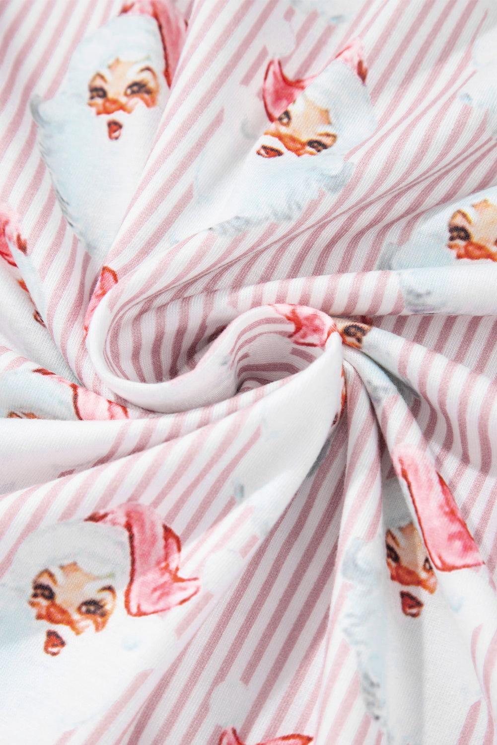 Santa Print Long Sleeve Top and Pants Lounge Set - Clothes For Her Online Store
