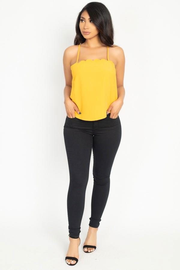 Scallop Opening Cami Top - Clothes For Her Online Store