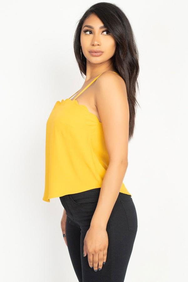Scallop Opening Cami Top - Clothes For Her Online Store