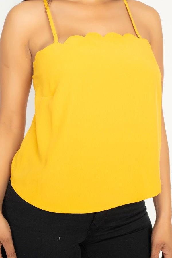 Scallop Opening Cami Top - Clothes For Her Online Store