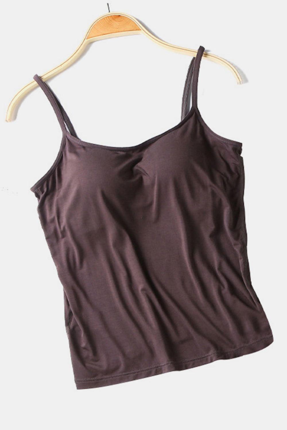 Scoop Neck Cami with Bra - Clothes For Her Online Store