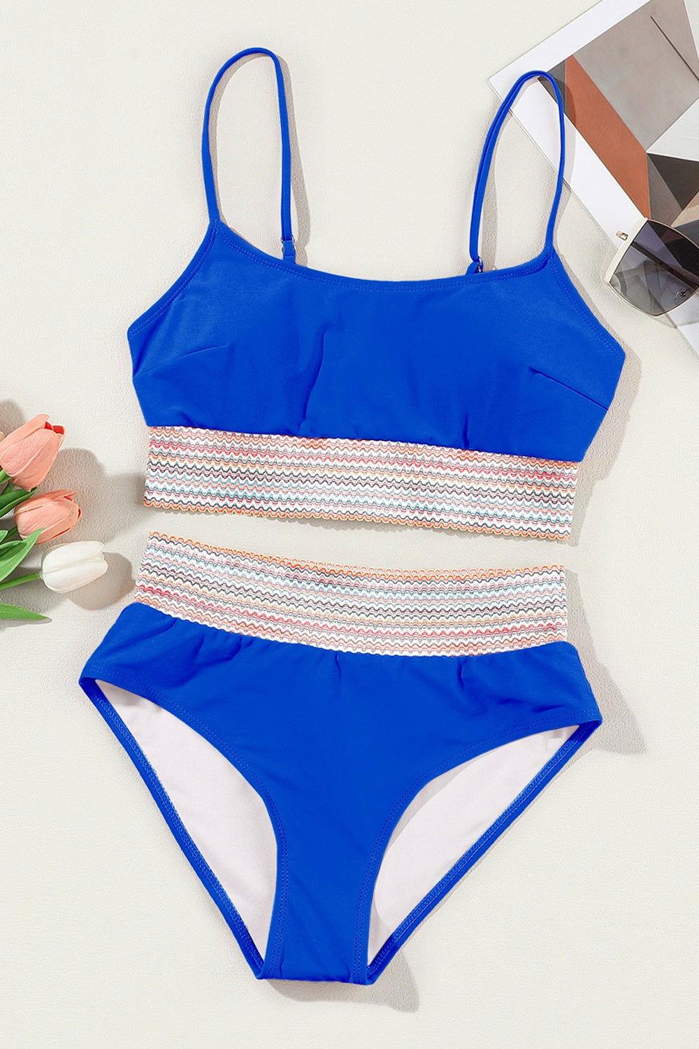 Scoop Neck Spaghetti Strap Bikini Set - Clothes For Her Online Store