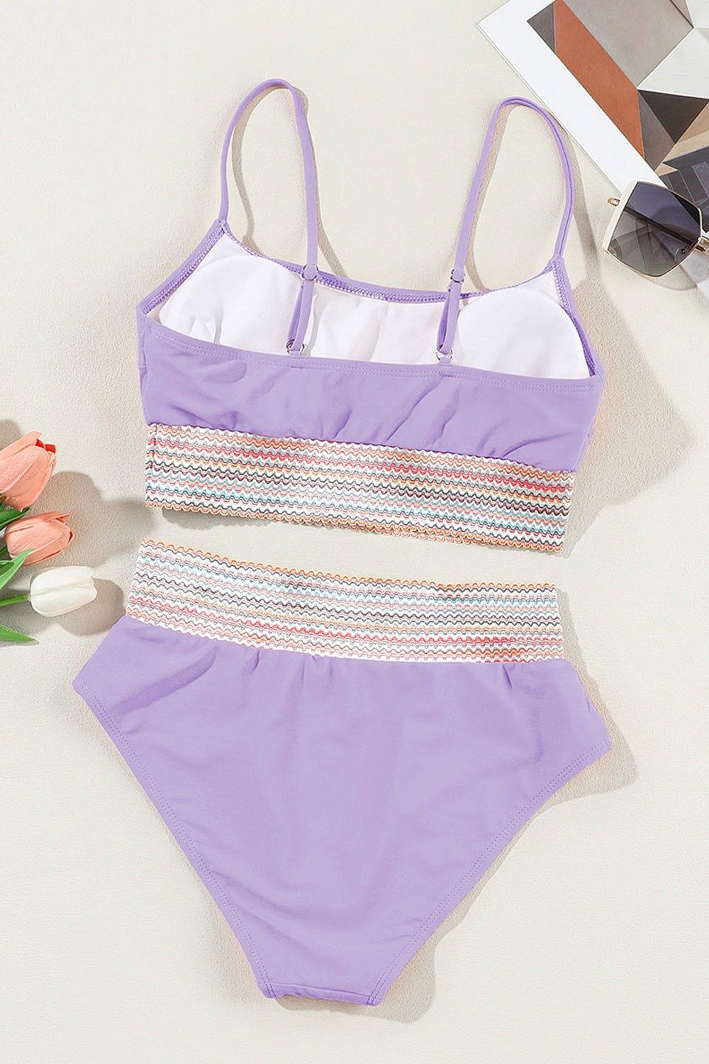 Scoop Neck Spaghetti Strap Bikini Set - Clothes For Her Online Store