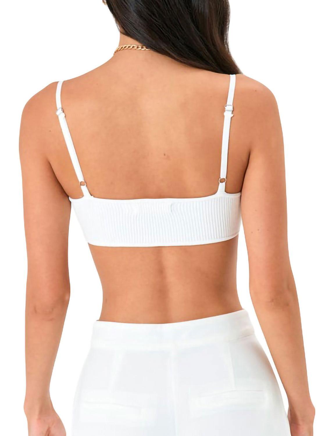 Scoop Neck Spaghetti Strap Bra - Clothes For Her Online Store