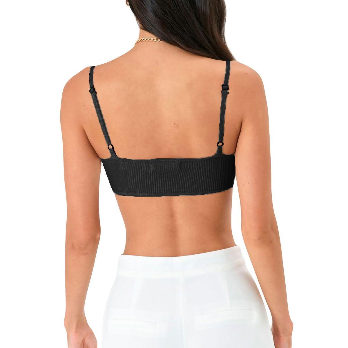 Scoop Neck Spaghetti Strap Bra - Clothes For Her Online Store
