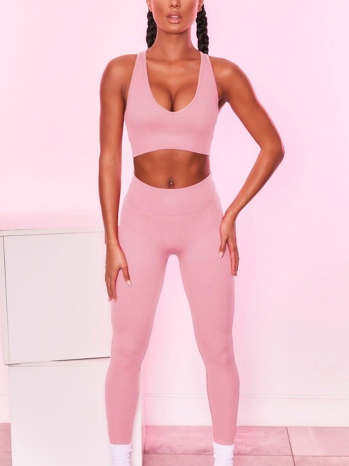 Scoop Neck Wide Strap Active Bra - Clothes For Her Online Store