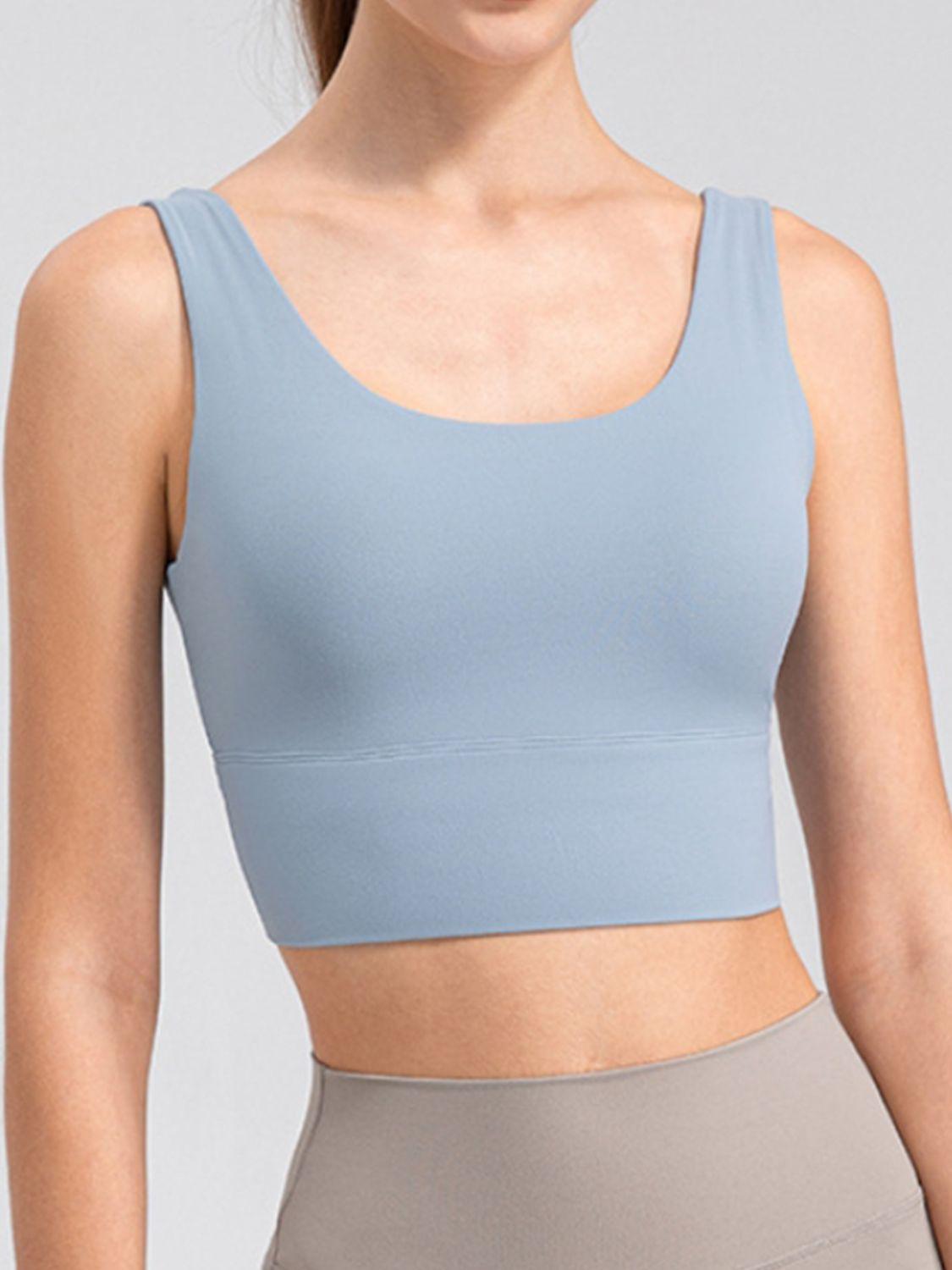 Scoop Neck Wide Strap Active Tank - Clothes For Her Online Store