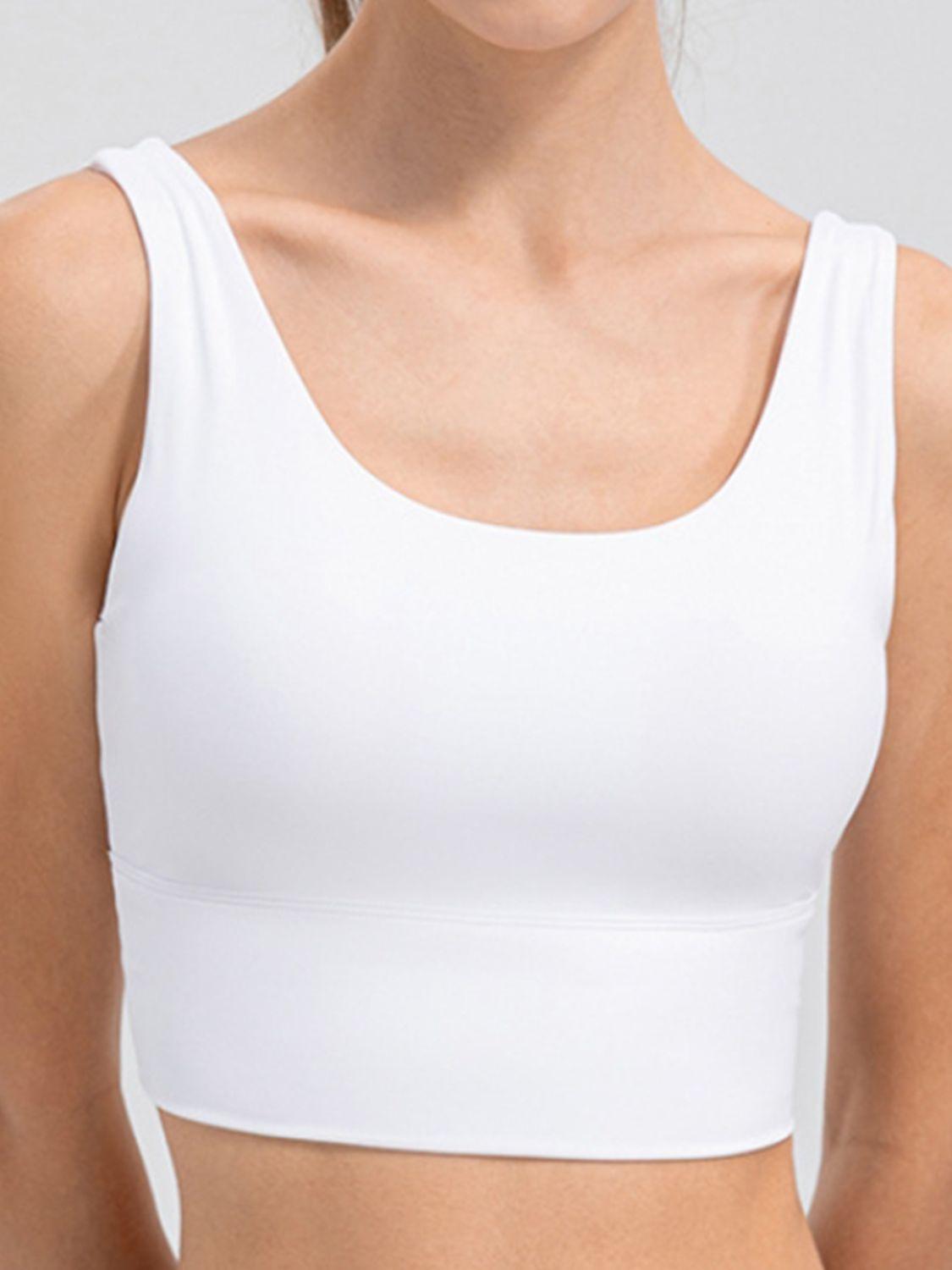 Scoop Neck Wide Strap Active Tank - Clothes For Her Online Store