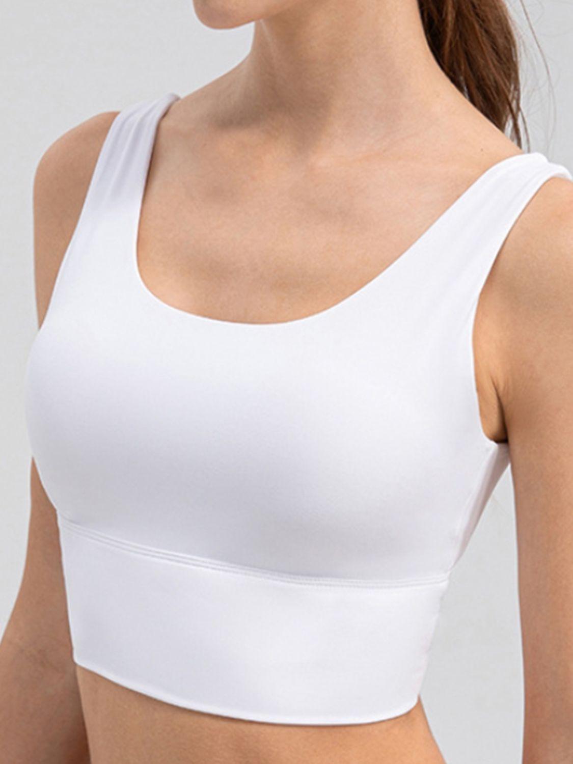 Scoop Neck Wide Strap Active Tank - Clothes For Her Online Store