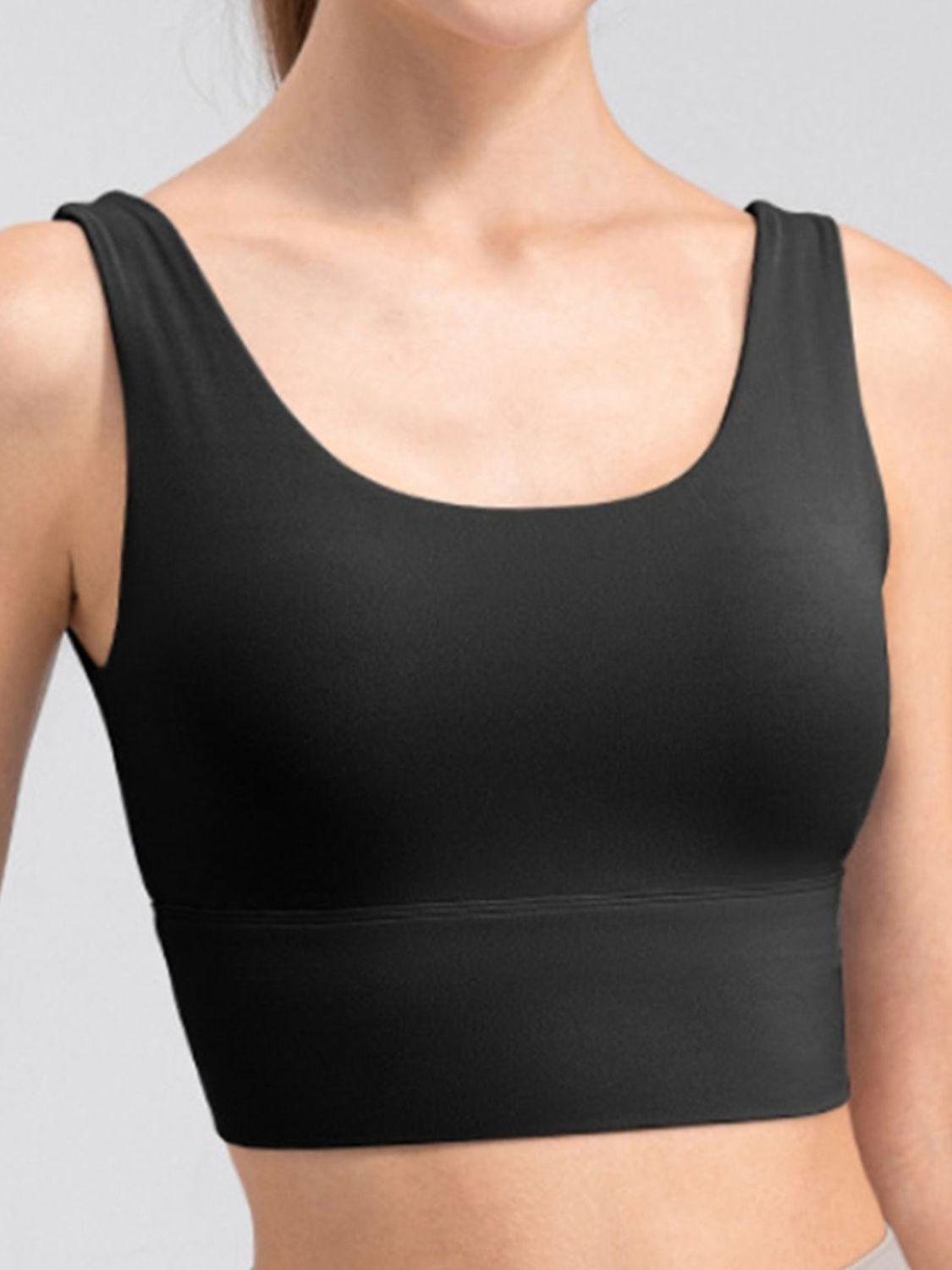 Scoop Neck Wide Strap Active Tank - Clothes For Her Online Store