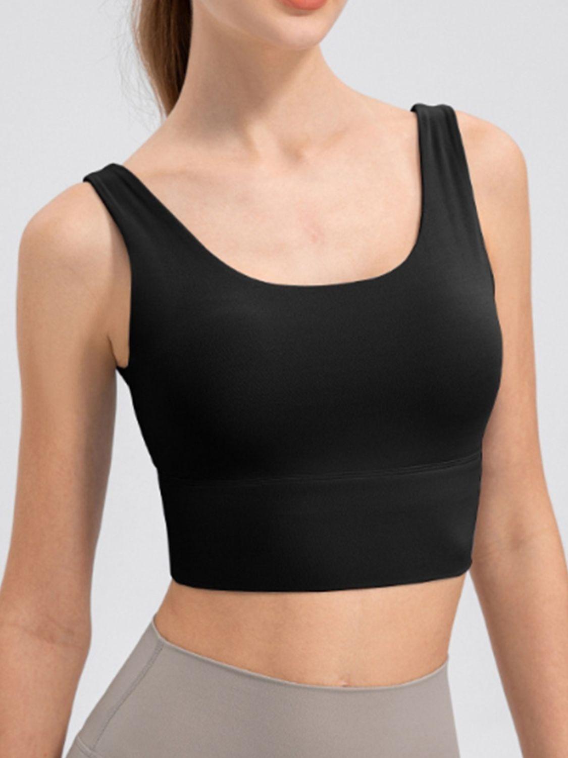 Scoop Neck Wide Strap Active Tank - Clothes For Her Online Store