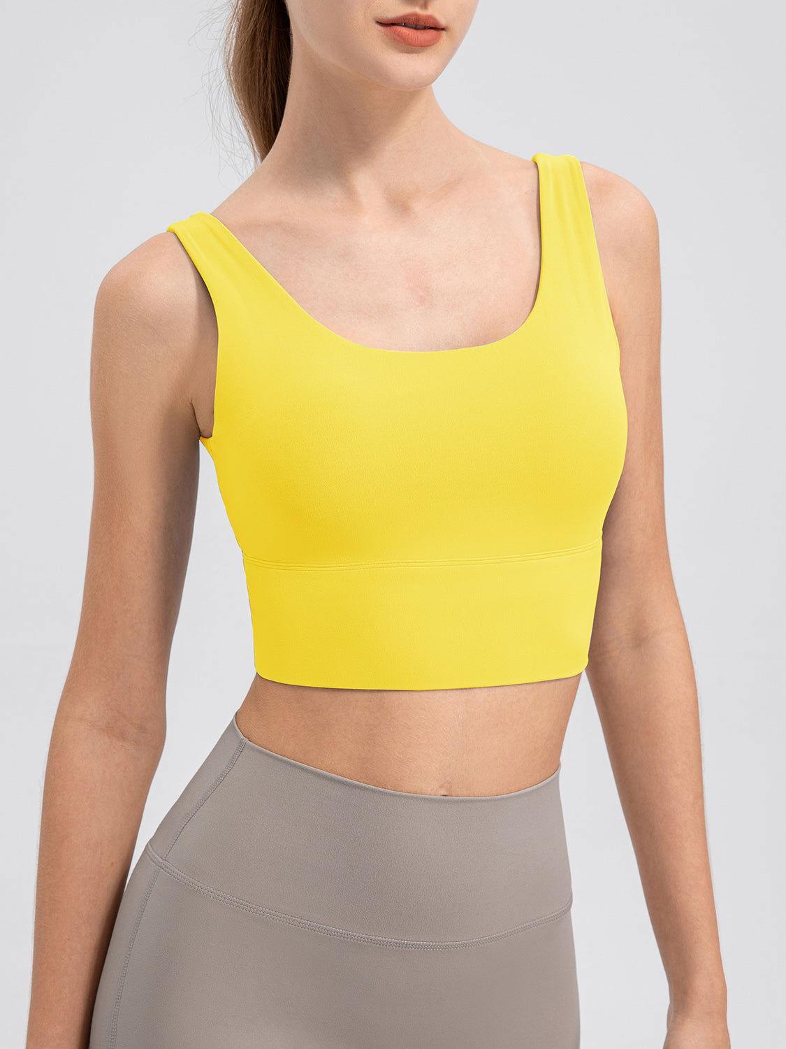 Scoop Neck Wide Strap Active Tank - Clothes For Her Online Store