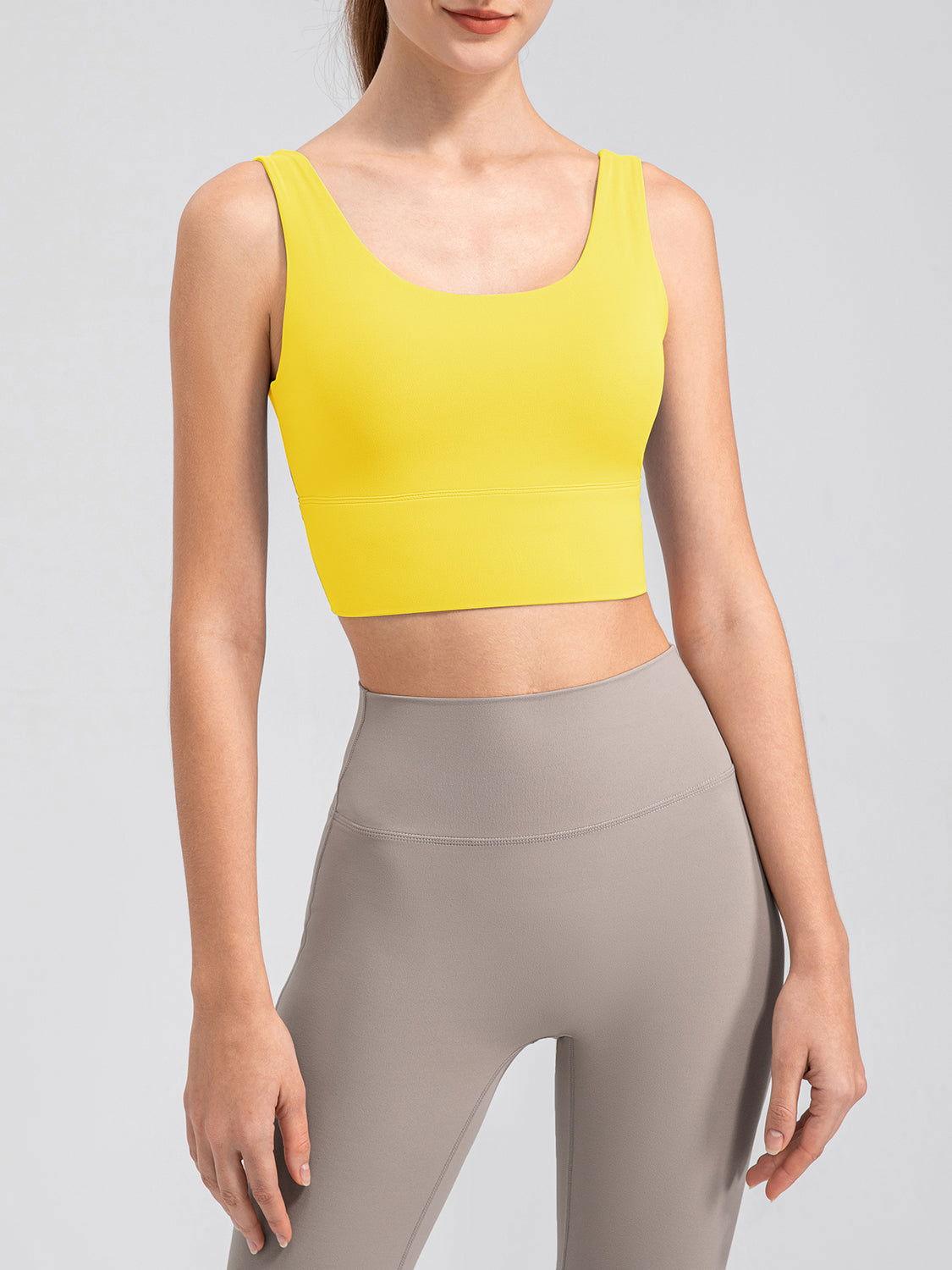 Scoop Neck Wide Strap Active Tank - Clothes For Her Online Store