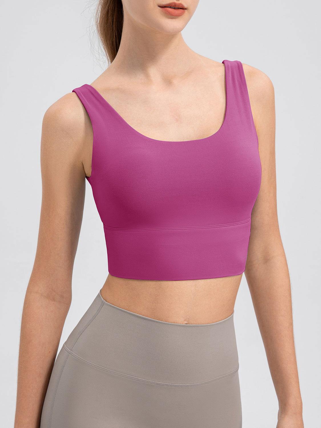 Scoop Neck Wide Strap Active Tank - Clothes For Her Online Store