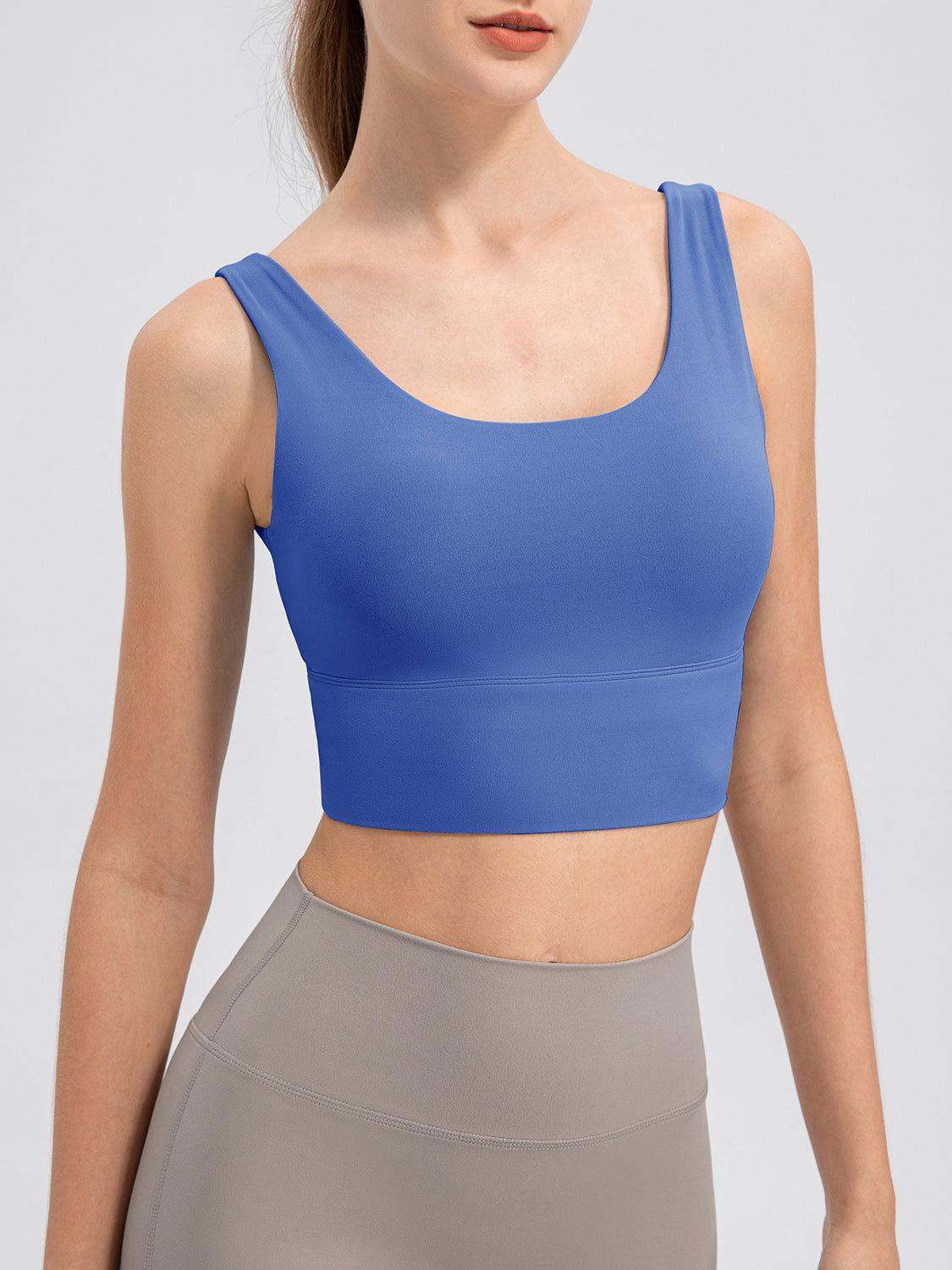 Scoop Neck Wide Strap Active Tank - Clothes For Her Online Store