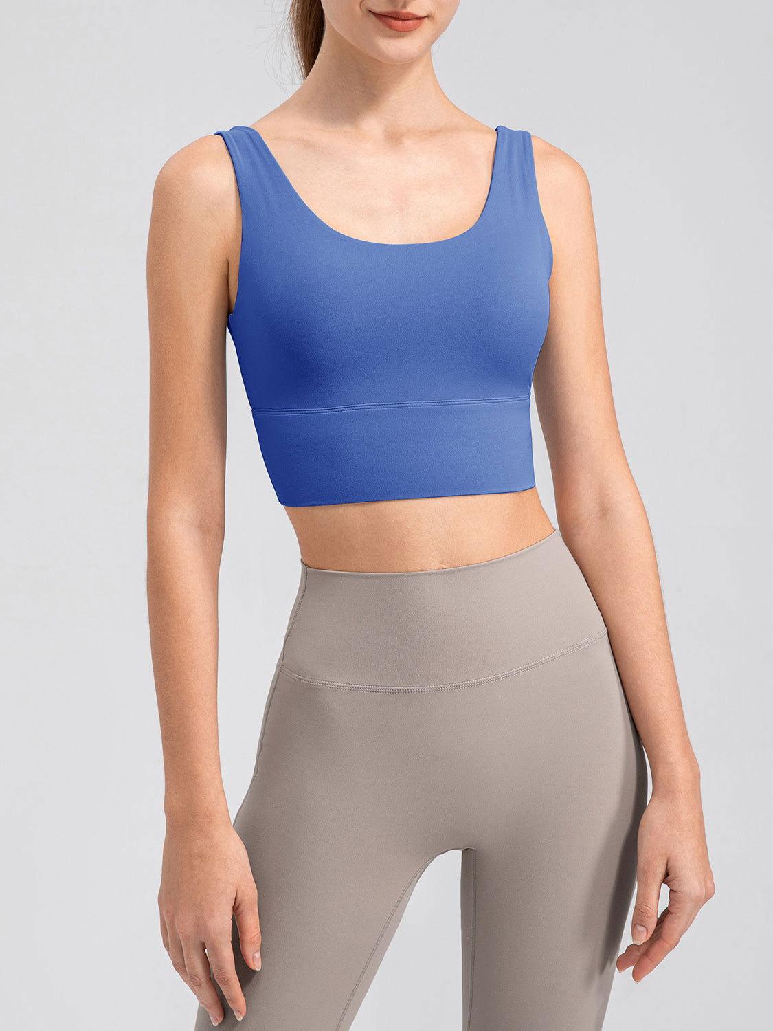 Scoop Neck Wide Strap Active Tank - Clothes For Her Online Store