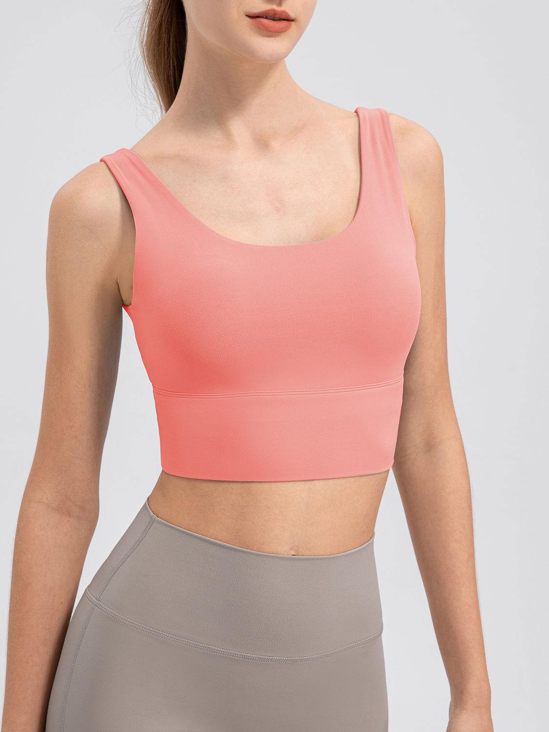 Scoop Neck Wide Strap Active Tank - Clothes For Her Online Store