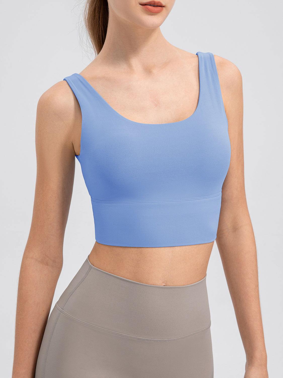 Scoop Neck Wide Strap Active Tank - Clothes For Her Online Store