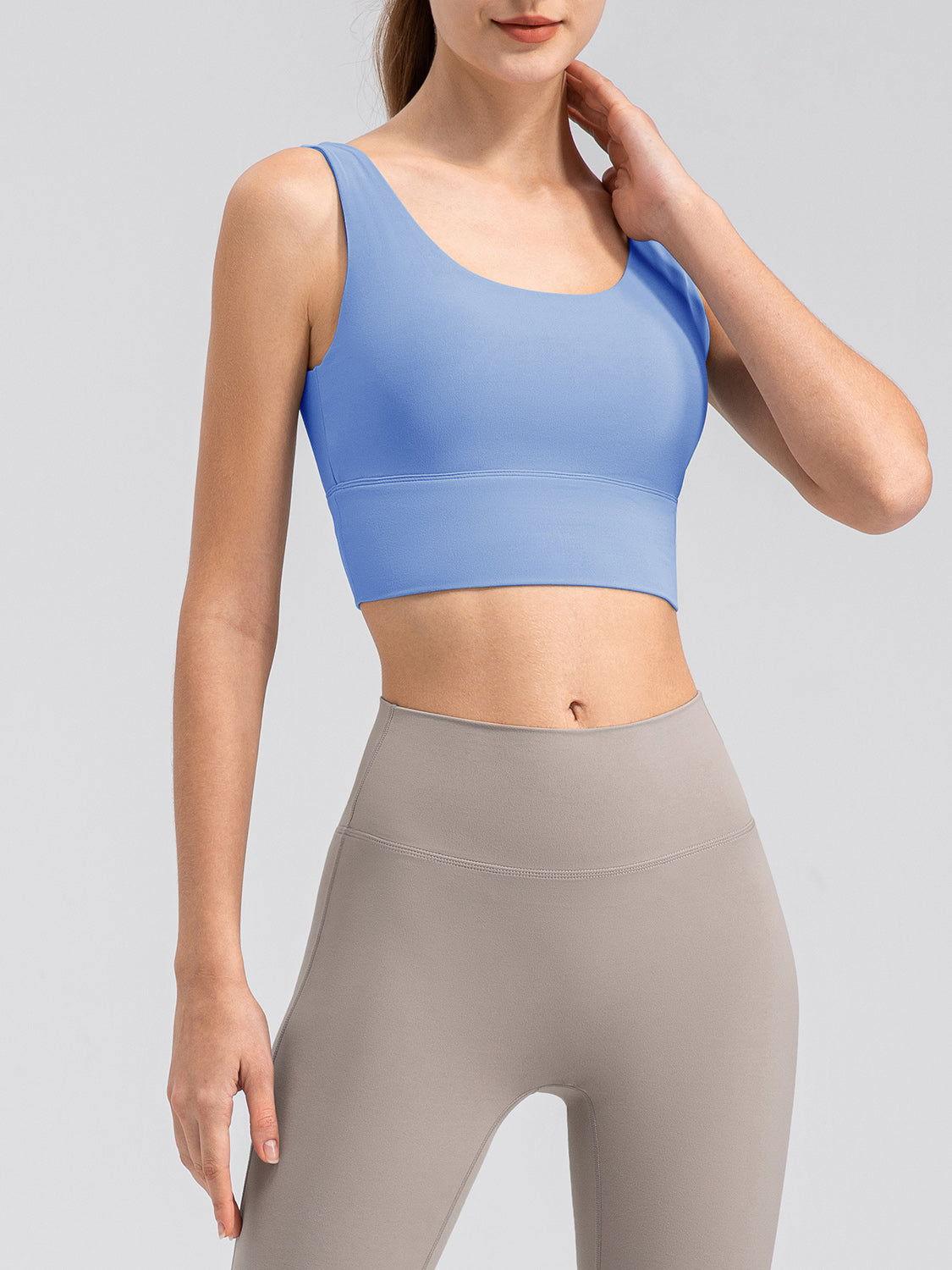 Scoop Neck Wide Strap Active Tank - Clothes For Her Online Store
