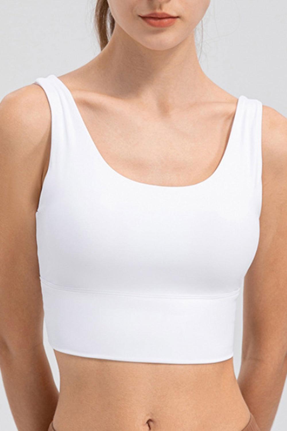 Scoop Neck Wide Strap Active Tank - Clothes For Her Online Store