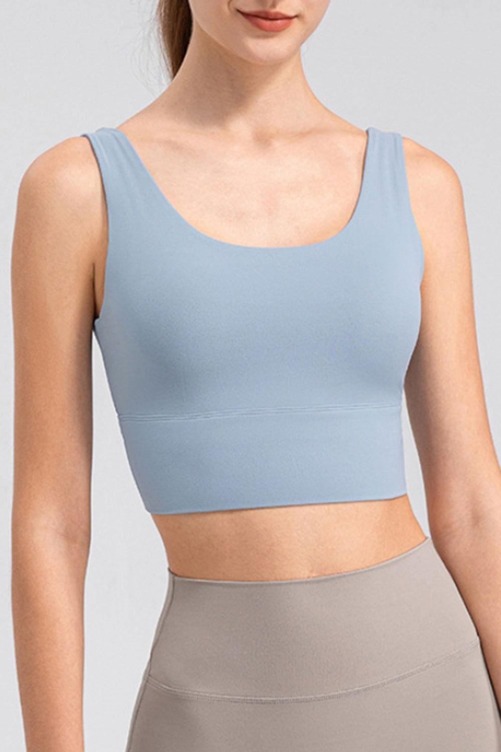 Scoop Neck Wide Strap Active Tank - Clothes For Her Online Store