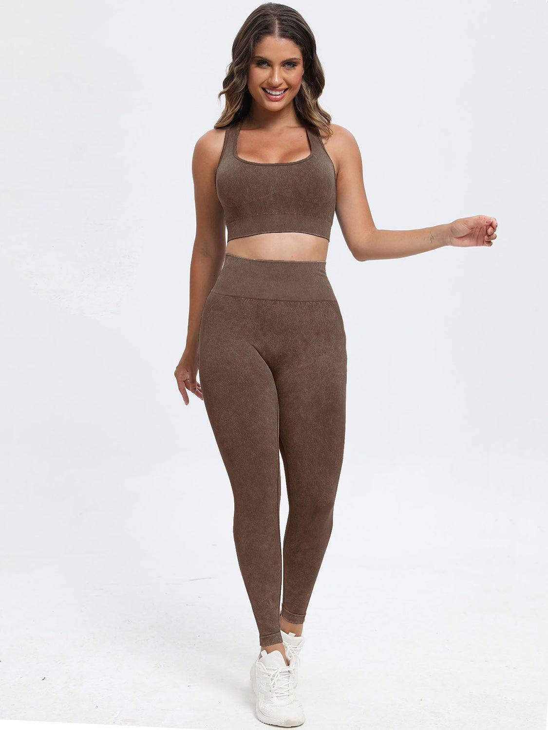 Scoop Neck Wide Strap Top and Pants Active Set - Clothes For Her Online Store