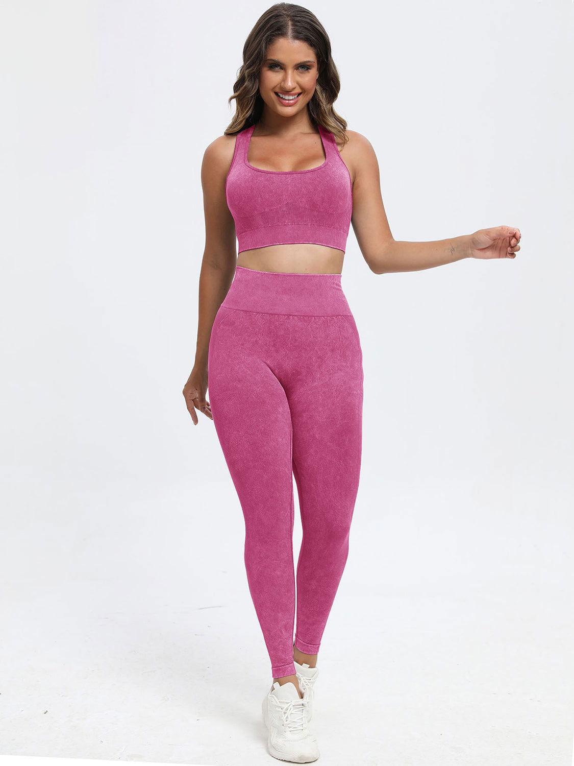 Scoop Neck Wide Strap Top and Pants Active Set - Clothes For Her Online Store