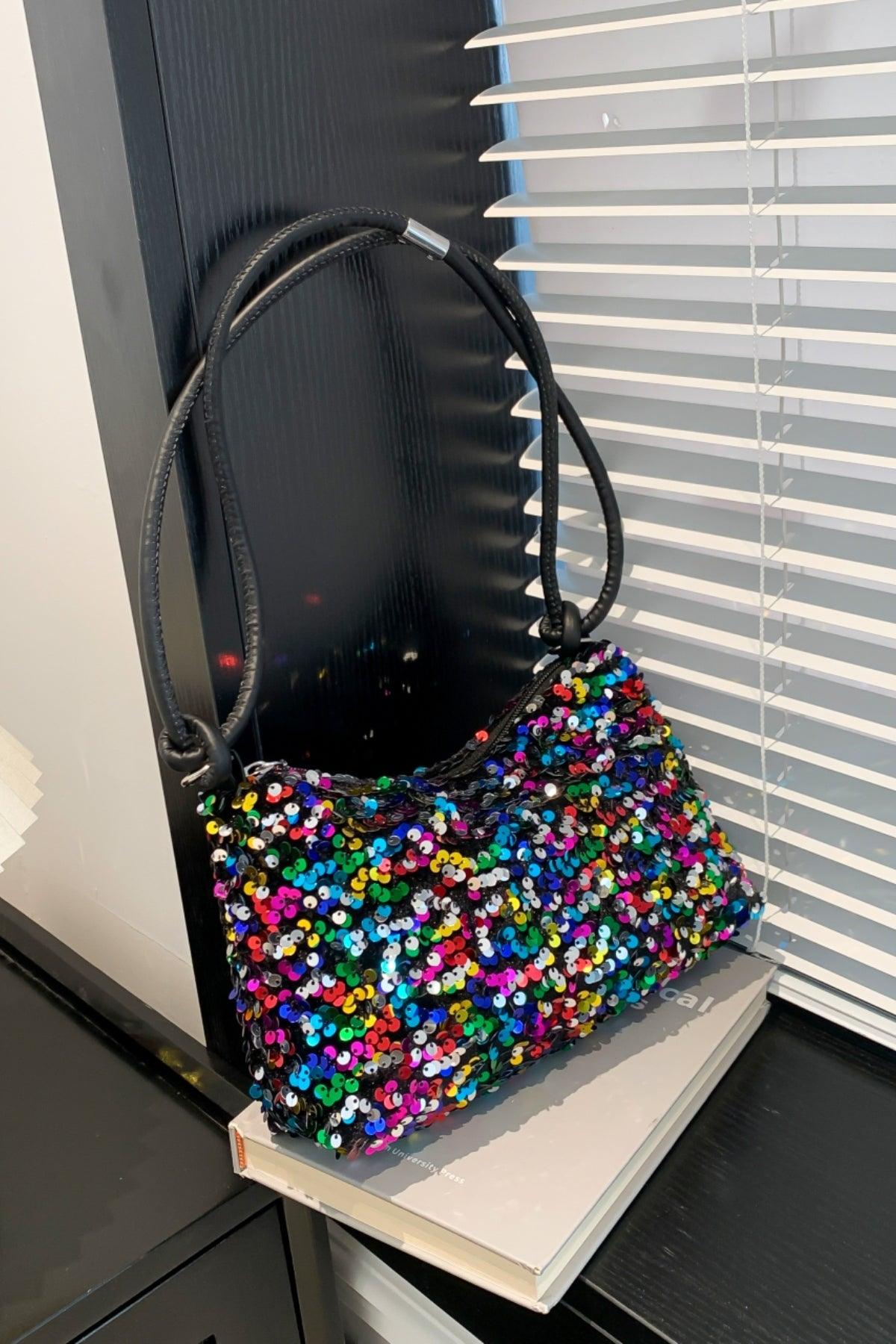 Sequin Double Strap Shoulder Bag - Clothes For Her Online Store