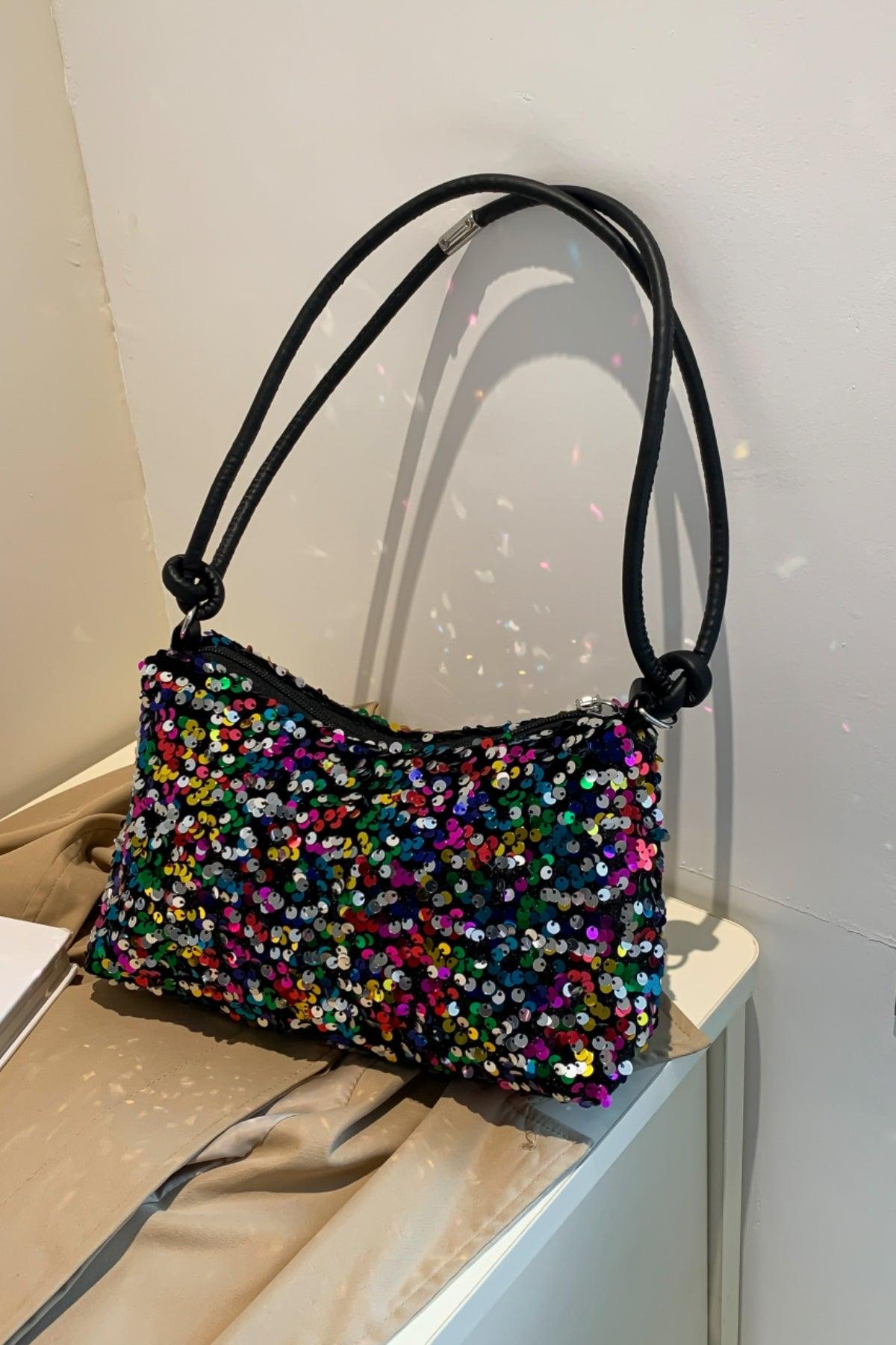 Sequin Double Strap Shoulder Bag - Clothes For Her Online Store